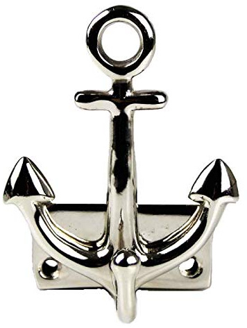 itsisa Kleiderhaken Anker Alu - als Handtuchhalter, Garderobenhaken, Wandgarderobe, maritime Deko