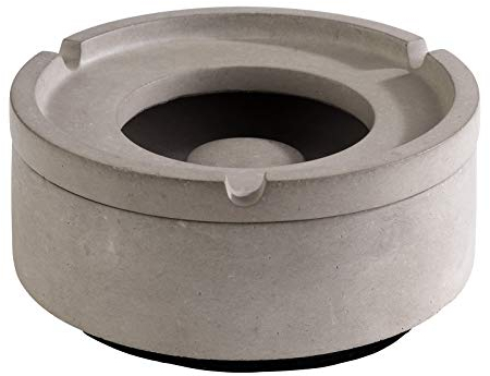 APS Wind-Aschenbecher „Element“ – Premium Aschenbecher aus Beton – 3 Rillen für die Zigarettenablage – Ascher mit möbelschonender Unterseite 10,5 x 5cm, Beton Grau