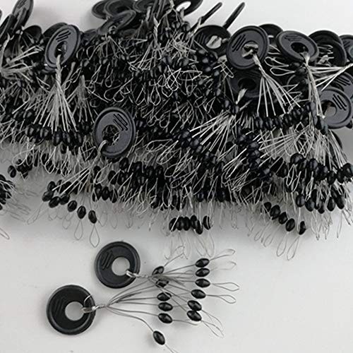 Egurs 100 Stück 6-in-1 Gummistopper Schwimmer Angeln Schnurstopper Fishing Bobber Float Kautschuk Stopper M (Gelb) | Angeln Schnurstopper, Flexible Gummiperlen, Wiederzuverwenden, Schnell Montiert für Verschiedene Angelmontagen und Köder
