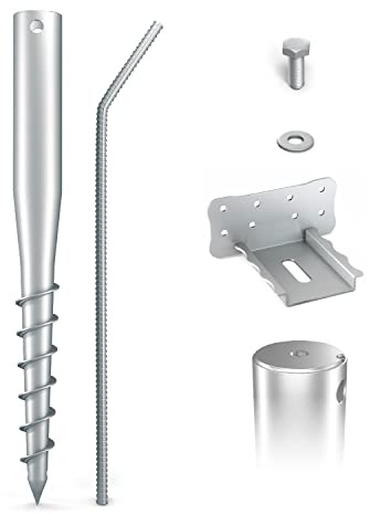 MAXERIO 60 cm Base-Set 2er Schraubfundamente + Zubehör; Ø 60 x 2; M12