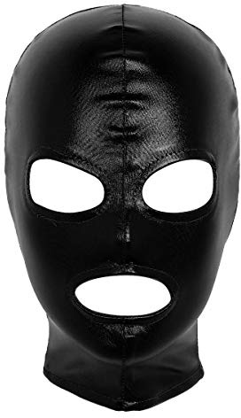 Zaldita Herren Erotik Restrictions Bondag Maske Stretchstoff Kopfmaske Latex Maske mit Mundöffnung und Augenöffnung Masquerade Clubwear
