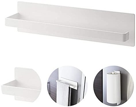 TGUS Papierrollenhalter, Papierhandtuchhalter, Küchenrollenhalter, magnetisch, leistungsstark, selbstklebender Papierrollenhalter, für Hotel-WC, Schrank, Badezimmer (weiß), Einheitsgröße