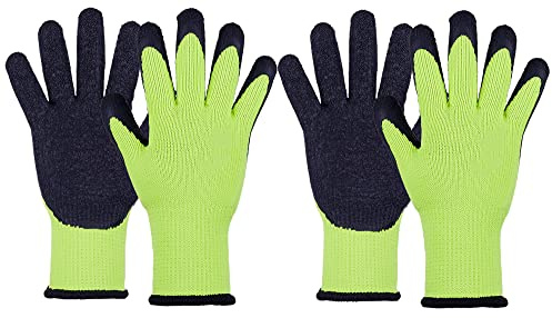 Novatool 2 Paar Winter Arbeitshandschuhe Herren I Größe 9 I Polyester I EN388:2016 4142X | EN511 X2X I Montagehandschuhe Schutzhandschuhe Gartenhandschuhe Winter Thermo