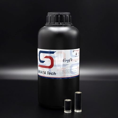 Siraya Tech Craft Ultraklares 3D Drucker Resin (Transparent, 1kg) | Hohe Transparenz, vergilbungsarm, schnelle 405-nm-Härtung, für LCD/DLP geeignet, entwickelt für Bastelprojekte