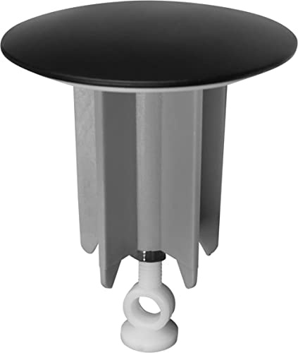 Cornat Universal-Ablaufstopfen für Waschtische - Ø 63,5 mm - Für Zugstangenbetätigung - Matt-Schwarze Optik/Excenterstopfen/Waschbeckenverschluss / TEC317416, Schwarz | Für Zugstangenbetätigung – Matt-schwarze Optik – Waschbeckenverschluss – 63,5 mm Durchmesser – für Waschtisch