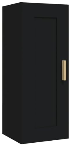 vidaXL Armoire Murale Meuble de Rangement Armoire Suspendue Meuble de Chambre à Coucher Salle de Séjour Intérieur Noir 35x34x90 cm Bois d'Ingénierie