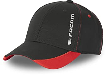 Facom Casquette Homme Bricolage, Casquette de Travail Ajustable, Noir, Rouge, Blanc, Taille TU