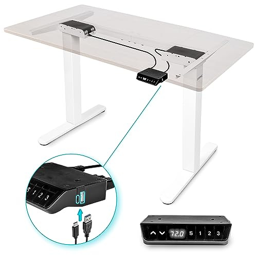 Duronic TM61 WE höhenverstellbares Tischgestell, Tischbeine für Tischplatte | für elektrisch höhenverstellbaren Schreibtisch, mit USB Anschluss, ideal für Büro, Home Office oder Gaming Setup