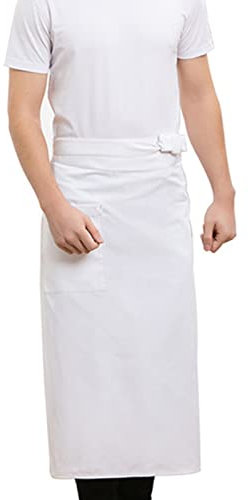 BATTTX Arbeitsschürze, Multifunktional Gewachst Canvas Wasserdicht Ölbeständig Schweißerschürze Mit Werkzeugtaschen Überkreuz Träger For Holzbearbeitung Basteln Malen (Color : White, Size : XL)