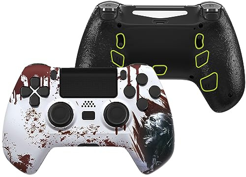 eXtremeRate DECADE Remap Paddles Kit für ps4 Controller-Blut Zombie | Remapper Board, Re-Design Faceplate/Backplate, 4 Rückpaddles, Trigger Stops Mod Kit für ps4 Controller JDM-040/050/055