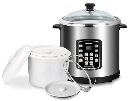 TAYAMA 8-in-1 Multi-Functional Stainless Steel Electric Stew Cooker 10 Liter