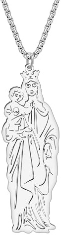 RAIDIN Collier Vierge Marie en acier inoxydable plaqué or 18K Pendentif Bijoux Cadeaux pour Femmes Filles Guadalupe Charms