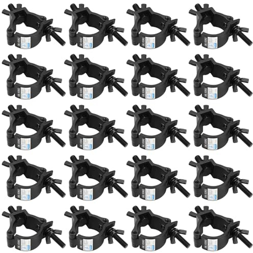 GBGS 20 Pack Black DJ Light Clamps Fits O.D. 2 Truss,Max Load 220lb, Aluminum O-Clamp for Stage Moving Head Lighting
