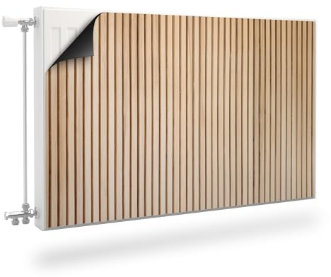 Muralo Heizkörperverkleidung, magnetische Heizkörperabdeckung für Plattenheizkörper aus Stahl oder Blech - Geruchlos und sicher für Gesundheit - Feine Holzlatten Br. 100cm x Hö.60cm