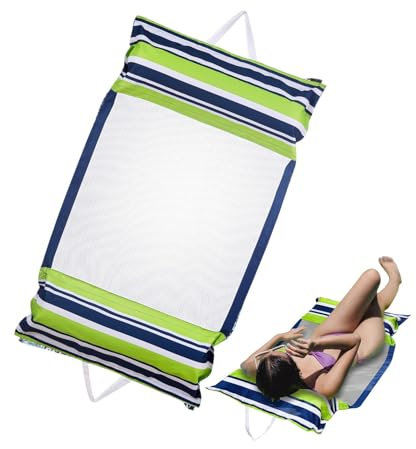 PhnkjGh Pool-Float-Stuhl, Pool-Float-Liege,Luxuriöser aufblasbarer Schwebestuhl - Faltbare Wasser-Schwimmhängematte mit Farbmuster, Fluss-Schwimmliege für und Vergnügungspark