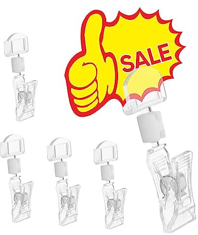 VILLFUL Acryl Preisschild Clip Drehbar Doppelclip Stabiler Preisschildhalter Klein Werbedisplay Clip Für Supermärkte Und Einzelhandel