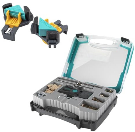 wolfcraft Juego de proyecto Uniones angulares invisibles - 8629000 - Para uniones atornilladas ocultas con un ángulo de 90°