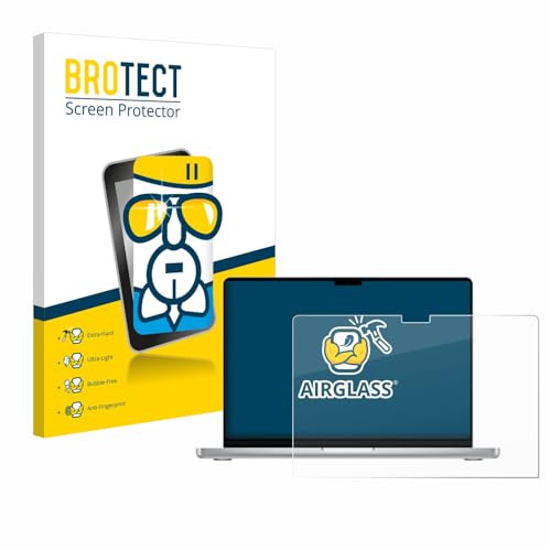 BROTECT Schutzglas für Apple MacBook Pro 14 M4 2024 | Transparenter Displayschutz Made in Germany Schutzfolie Panzer Folie Glas 9H Anti-Fingerprint Einfache Montage Clear