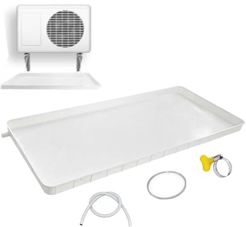Bandeja de Goteo de Agua para Aire Acondicionado con Tubería de Drenaje, Bandeja de Goteo del Colector de Agua HVAC, con Kit de Instalación(92.5 * 45 * 2.5cm)
