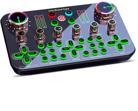 Podcast Equipment Bundle, Live Streaming Sound Cards with Mic Tripod Cable Set for Vlog Recording Audio Live Streaming