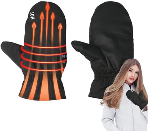 Guantes de calefacción eléctrica,Guantes Calientes eléctricos de Invierno | Guantes de esquí con calefacción Recargables | Guantes Térmicos Eléctricos Impermeables, Guantes De Nieve Térmicos A Prueba