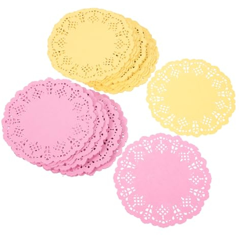 Cabilock Centrini in Pizzo Per Tovagliette 200 Pezzi Carta Colorata Decorazione Rustica Per La Tavola Tovagliette Lavabili Eleganti Tovagliette in Carta Dorata