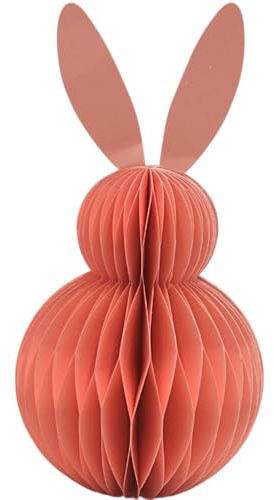 XXL Deko Honeycomb, Papier Honeycomb, Papier - Osterdeko, Wabenhase aus Seidenpapier, Osterhase aus Papier/Pappe in rosa, magnetisch, Lieferumfang 1 Stück, L/B/H 16 x 16 x 30 cm.