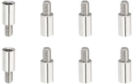 PATIKIL M4x10+6mm Runde Abstandshalter Schrauben Verlängerung Stifte 8 Stück Edelstahl Gewindehülse Abstandsbolzen Schrauben Ersatz für Binden Nachfüllbaren Scrapbook Fotoalbum Bastel DIY