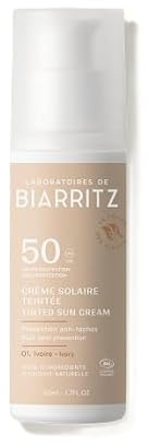 Laboratoires de Biarritz - Getönte Sonnencreme Gesicht - Elfenbein - LSF50 Bio-zertifiziert - Hydriert, mattiert, sorgt für ein gesundes Strahlen - 50 ml - Made in France