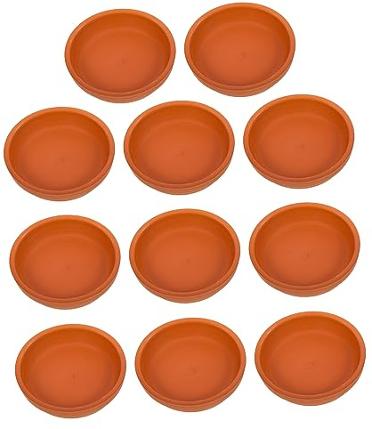 SUPVOX 10piezas Bandejas para Macetas De Cerámica Roja para Suculentas y Plantas para Jardinería y Decoración Interior