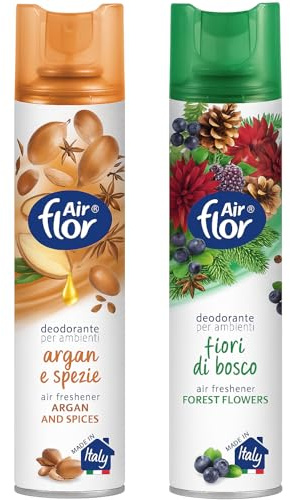Set mix profumazioni per Ambienti Spray a Base Acquosa, Fiori di Bosco e Argan e spezie 300 ml