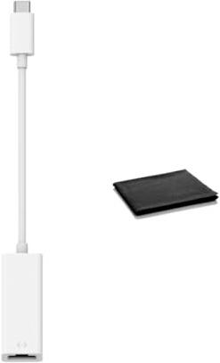 Belkin USB-C to Gigabit Ethernet Adapter – USB Type-C to RJ45 LAN Dongle – Plug & Play Network Converter for MacBook, iPad Pro, Chromebook, Windows – Compact, Reliable Wired Internet, Includes Cloth