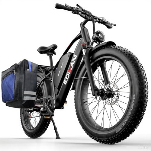 3000W Electric Bike, Ebikes for Adult, 52V 32Ah Battery, 48MPH Fastest Ebike, Up to 130 Miles Range, 26 Fat Tire Electric Bicycle for Men, Mountain E Bike Hydraulic Brake, Front Suspension, Rack Bag