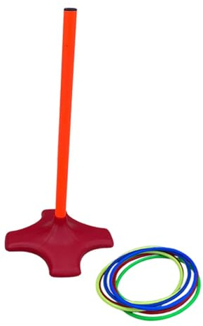 TAIZhiChen Ringwurfspiel Set Ringwurfspiel Karneval Geschenk für Kinder mit 8 Ringen für Indoor Outdoor Park Picknick Garten Post Rot