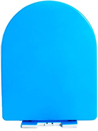Sedile WC in PP blu reale, chiusura lenta, coperchio D/U, facile installazione e pulizia, montaggio superiore, 36 x 44,5 cm, elegante sedile WC colorato per bagni moderni