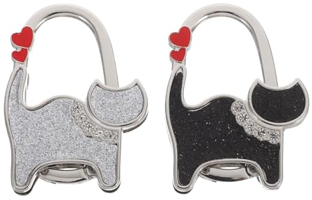 GALPADA Faltbarer Handtaschenaufhänger mit Katzenmotiv, 2 Stück-pack | Tisch und Büro, Kompakt und Tragbar, ohne Spuren an Vielen Oberflächen, Charmantes Design