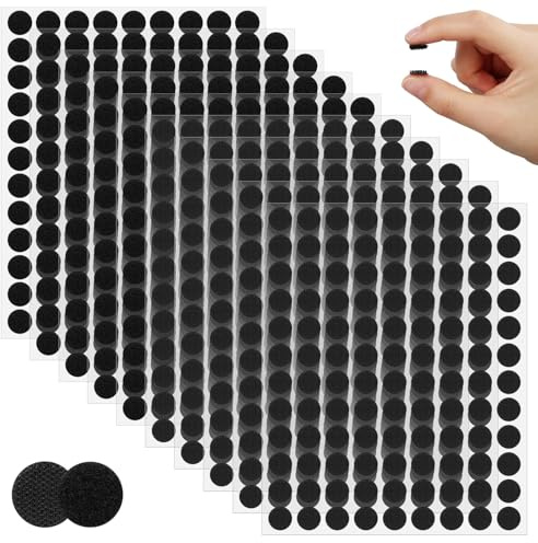 NUTKIT Kardborreprickar självhäftande 10 mm, 1 080 stycken kardborreband självhäftande prickar kardborreband självhäftande rund, självhäftande självhäftande återanvändbara kardborreband för papper