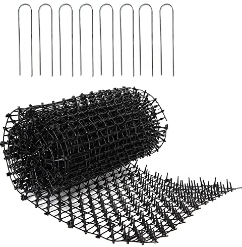 Yeaxxsqy Cat Deterrent Mat Garden Cat Stopper Repellent Flat Prickle Strip Dog Digging Deterrent for Indoor Outdoor Black