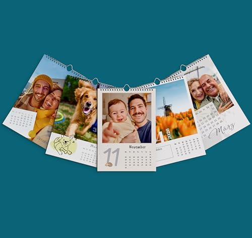 Pixum Personalisierter Wandkalender 2027 A4 Hoch – Fotokalender mit eigenen Fotos – Premium Hochformat Kalender für Familie, Urlaub & Erinnerungen