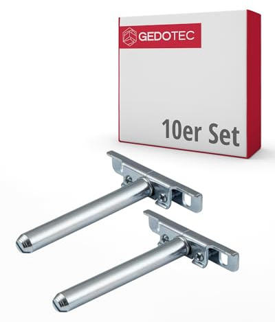 Gedotec Tablarträger Regal-Halterung verstellbar | 10 Stück Regalhalterung unsichtbar | SUPPORT | Regal-Bodenträger aus Eisen verzinkt - Regalträger | Fachboden-Träger für Wand-Montage