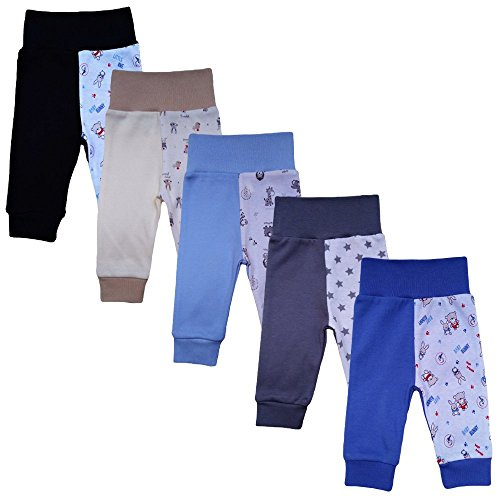 MEA BABY Unisex babybyxor i 100% bomull i 5-pack/pumphose. Babybyxor för pojkar Babybyxor för flickor, byxor med snörning (74, pojkar)