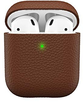KeyBudz Artisan - Funda de Piel para Apple AirPods, Color marrón
