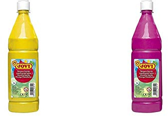 Jovi 511 - Pintura de dedos, Amarillo, 1000 ml + 511 - Témpera líquida, Magenta, 1000 ml