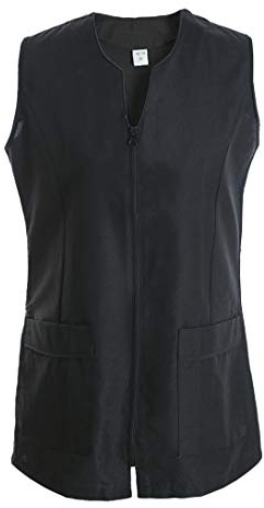 H HANSEL HOME Blouse Femme de ménage Noir, Blouse de Travail sans Manches Femme - Taille XXXXL