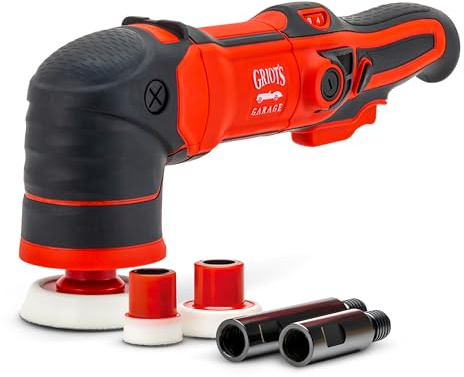 Griot's Garage GR3 Mini Rotary Polisher, 700-Watt Small Polishing Machine for Spot Repair, Includes 1”, 2”, and 3” Backing Plates, 2” and 3” Shaft Extensions, 10918