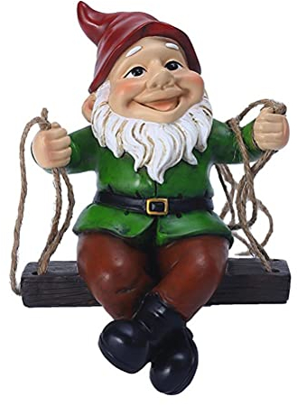 Gnomi da Giardino Statue in Resina Nana Creativo Carino Swing GNOME Favolosi Pendenti Decorativi Ornamento Appeso di Natale per Interni Ed Esterni