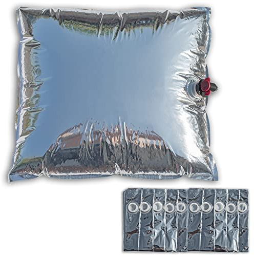 10 x 15 L Wasserbeutel | BPA Frei | Wassersack mit Ablasshahn | Lagerung von 150L Trinkwasser zur Notfallvorsorge | Lebensmittelecht Behälter Kanister