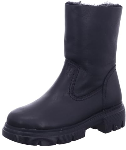 Paul Green Damen Stiefelette mit Lammfell, Frauen Plateaustiefeletten,Warm gefüttert,plateauabsatz,Winter,Boots,Stiefel,Schwarz (Black),41 EU / 7.5 UK