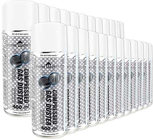 AABCOOLING 24 x 400 ml Home&Office tryckluftsspray gas Duster K1 rengöringsanordningar, dammfläkt och andra enheter, PC rengöringsset, kontorsmaterial
