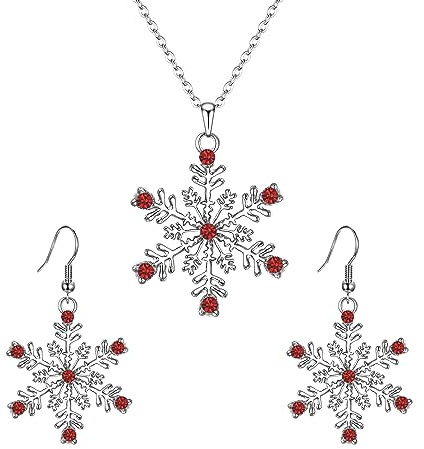 EVER FAITH Österreichische Kristall Winter Schneeflocke Pendant Halskette Ohrringe Set